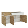 Luci 3 door 2 drawer sideboard (including LED lighting) in White and Oak