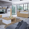 Luci 3 door 2 drawer sideboard (including LED lighting) in White and Oak