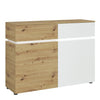 Luci 2 door 2 drawer cabinet (including LED lighting) in White and Oak