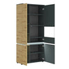 Luci 4 door tall display cabinet RH (including LED lighting) in Platinum and Oak