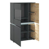 Luci 4 door low display cabinet (including LED lighting) in Platinum and Oak