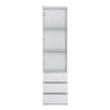 Fribo Tall narrow 1 door 3 drawer glazed display cabinet in White