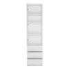 Fribo Tall narrow 1 door 3 drawer cupboard in White