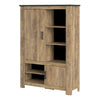 Rapallo 2 door 5 shelves cabinet in Chestnut and Matera Grey