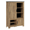 Rapallo 2 door 5 shelves cabinet in Chestnut and Matera Grey