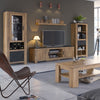 Rapallo 2 door 189 cm wide TV cabinet in Chestnut and Matera Grey