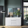 Lyon 2 Door 3 Drawer Sideboard (including LED lighting) in White and High Gloss