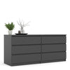 Naia Wide Chest of 6 Drawers (3+3) in Black Matt