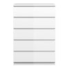 Naia Chest of 5 Drawers in White High Gloss