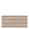 Naia Wide Chest of 6 Drawers (3+3) in Jackson Hickory Oak