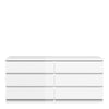 Naia Wide Chest of 6 Drawers (3+3) in White High Gloss