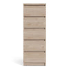 Naia Narrow Chest of 5 Drawers in Jackson Hickory Oak