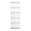 Naia Narrow Chest of 5 Drawers in White High Gloss