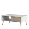Oslo Coffee Table 1 Drawer 1 Shelf in White and Oak FSC Mix 70 % NC-COC-060652