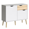 Oslo Sideboard - Small - 1 Drawer 2 Doors in White and Oak