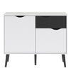 Oslo Sideboard - Small - 1 Drawer 2 Doors in White and Black Matt