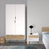 Oslo Wardrobe 2 Doors 2 Drawers in White and Oak FSC Mix 70 % NC-COC-060652