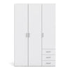 Space Wardrobe with 3 doors + 3 drawers White 1750