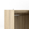 Line Wardrobe - 3 Doors 6 Drawers in Oak with White High Gloss