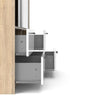 Line Wardrobe - 2 Doors 4 Drawers in Oak with White High Gloss