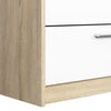 Line Wardrobe - 2 Doors 4 Drawers in Oak with White High Gloss