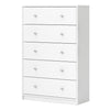 May Chest of 5 Drawers in White