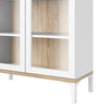 Roomers Display Cabinet Glazed 2 Doors in White and Oak