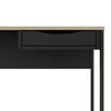 Function Plus Desk 1 Drawer Wide in Black with Oak Trim