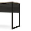 Function Plus Desk 1 Drawer Wide in Black with Oak Trim