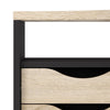 Function Plus Corner Desk 2 Drawers in Black Matt and Oak FSC Mix 70 % NC-COC-060652