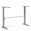 Prima Desk 150 cm in Oak with Height adjustable legs with electric control in Silver grey steel