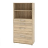Prima Bookcase 1 Shelf with 2 Drawers + 2 File Drawers in Oak