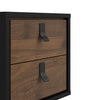 Ry Bedside cabinet 2 drawer in Matt Black Walnut