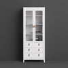 Barcelona China cabinet 2 doors w/glass + 3 drawers in White