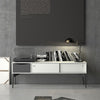 Fur TV-Unit 2 sliding Doors + 1 Drawer in Grey and White
