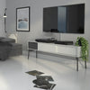 Fur TV-Unit 2 sliding Doors + 1 Drawer in Grey and White