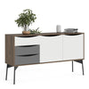 Fur Sideboard 2 Doors + 3 Drawers in Grey, White and Walnut