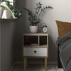 Rome Bedside 1 Drawer in Jackson Hickory Oak with White