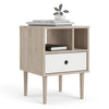 Rome Bedside 1 Drawer in Jackson Hickory Oak with White
