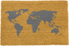World Map Grey Doormat