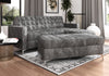 Allessandro Velvet Grey Large Corner Sofa with Ottoman